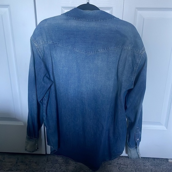 RE/DONE denim button down western shirt blouse‎ XS - Picture 3 of 6